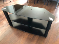 Modern Black Glass TV Stand