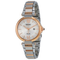 Seiko Women's Solar Stainless Steel Rose Gold Two-Tone Watch