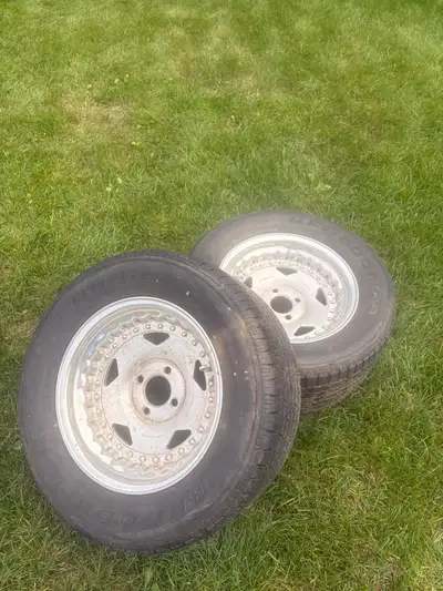 Have 2 centerline rims off of 1990 ford mustang 4 bolt. Have center cups and lug nuts and washers. T...