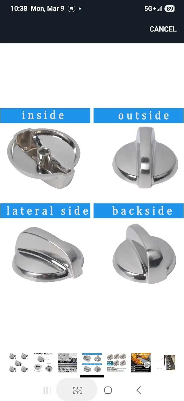 WB03T10284 Burner Control Knobs for General Electric GE Range, S in Stoves, Ovens & Ranges in Markham / York Region - Image 5