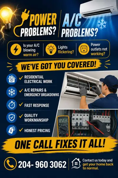  Power Problems? ❄️ A/C Problems?, View more