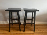 Two (2)  black stools 