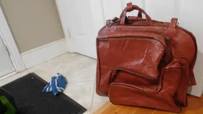 All leather Cowboy travel suit case, View more