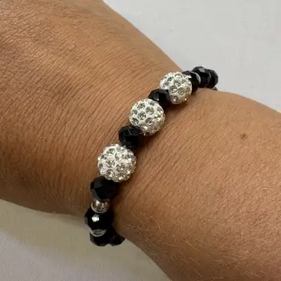 Sparkle Shine Shamballa Rhinestone Stretch Beaded Pave Bracelet, View more
