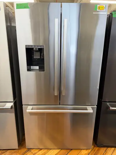 Bosch stainless steel three door fridge 2024 model with butter knives worked great no issues functio...