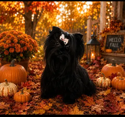 YORKSHIRE TERRIER FEMALE("RAVEN" SOLID BLACK YOUNG ADULT), View more