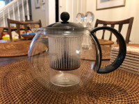 MCM Bodum Glass Coffee/Tea Press With Removable Press, Black Lid