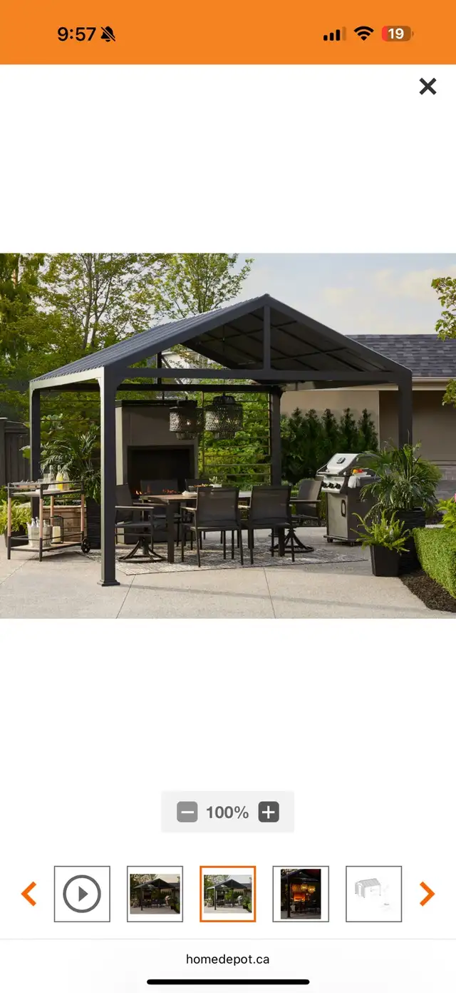 Hampton Bay Windsor Hill 12 ft. x 12 ft. Hardtop Gazebo (BNIB) in Outdoor Décor in St. Catharines - Image 2