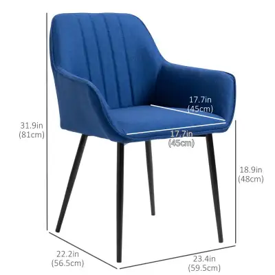 Fabric Dining Chair, Upholstered Linen Fabric Accent Chair, View more