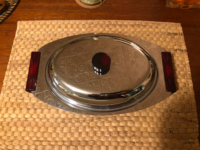 MCM Chrome & Bakelite Hardware Serving Dishes x 2 By Gourmates in Arts & Collectibles in City of Toronto - Image 2