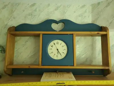 Handcrafted shelf clock 34 inches wodr, View more