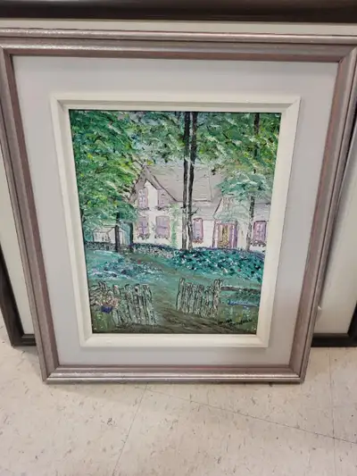 Two vintage oil paintings and other things, View more