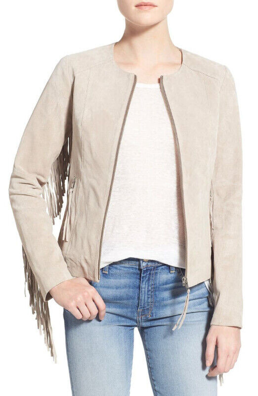 Soia Kyo leather coat manteau vrai cuir suede jacket veste zara in Women's - Tops & Outerwear in City of Montréal