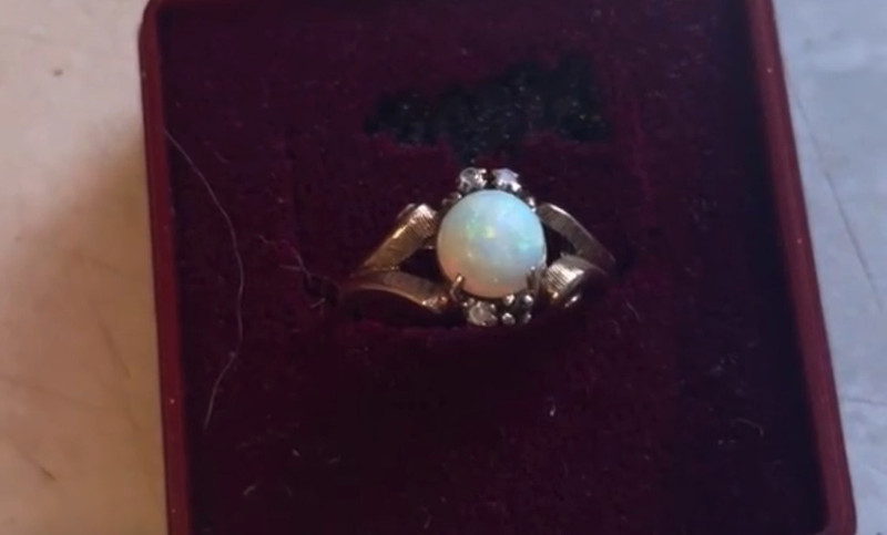 Diamond and opal 10k gold ring for sale  