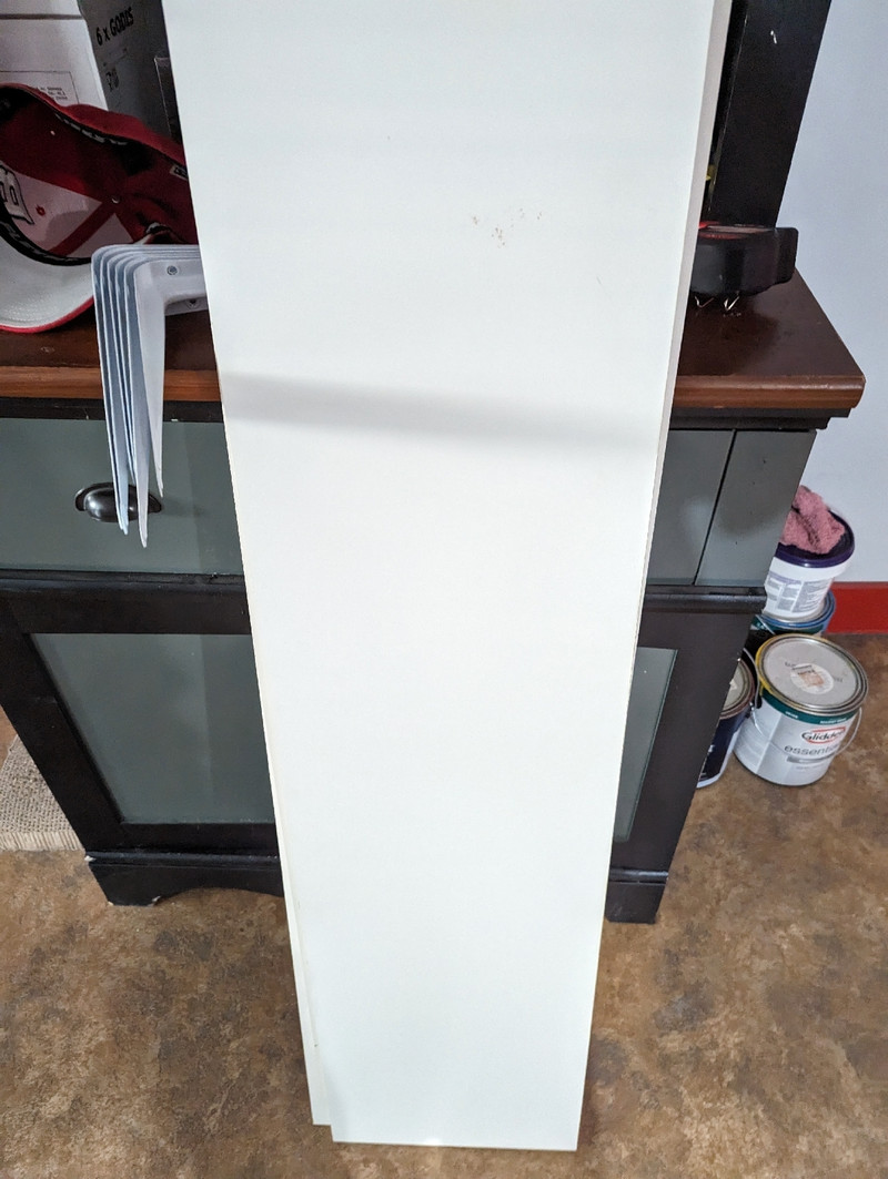 3 Melanie shelfs 4 feet long by 1 foot wide with brackets Other