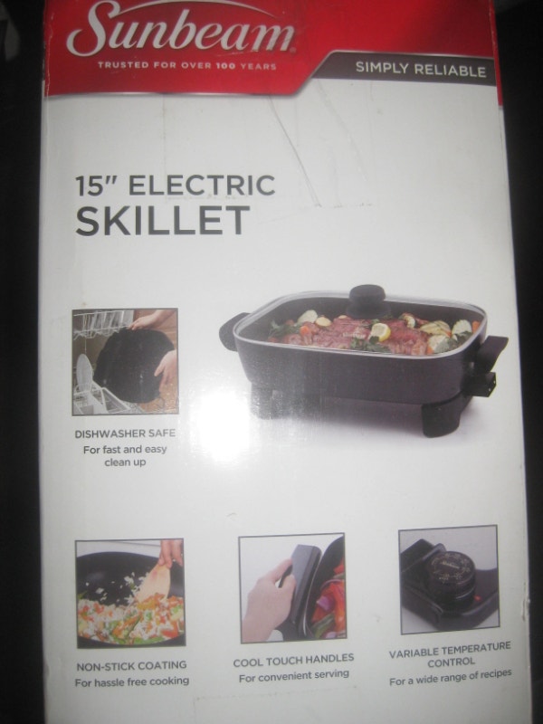 Sunbeam Non Stick Electric Skillet. XL. 15'' x 12'' Temp Control