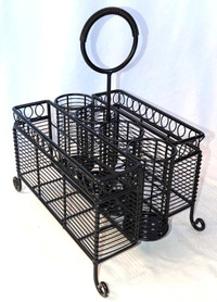 Quality Made Iron Portable Picnic Buffet Dining Utensil Caddy!
