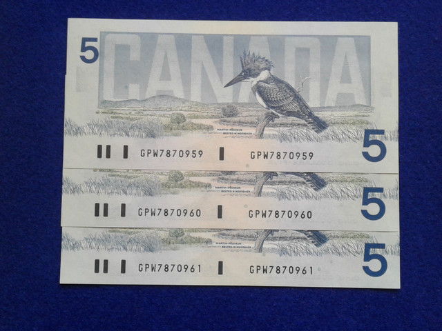 Bank of Canada $5.00 1986 Currency Notes Bird Series in Arts & Collectibles in Edmonton