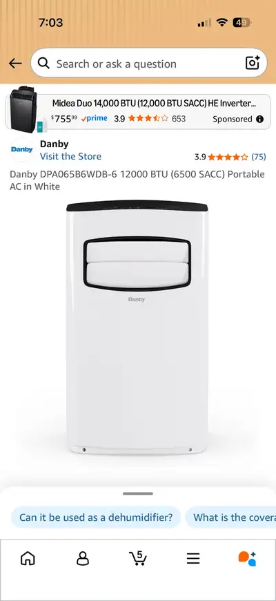 Portably AC with Remote, View more