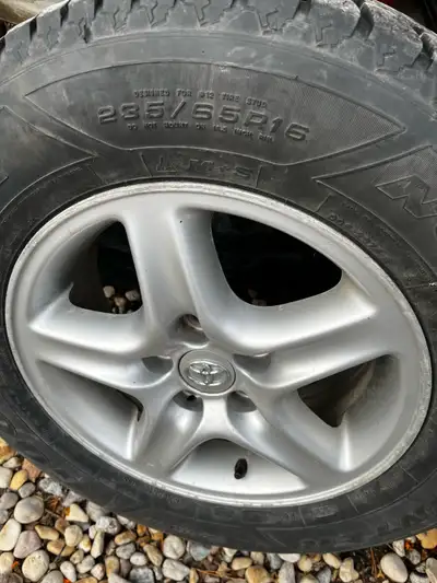 Like new Goodyear Nordic winter tires and rims from a 2nd generation Toyota Tacoma 2wd. 5x114.3 bolt...
