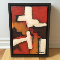 Abstract picture frame / Tableau abstrait rouge et brun