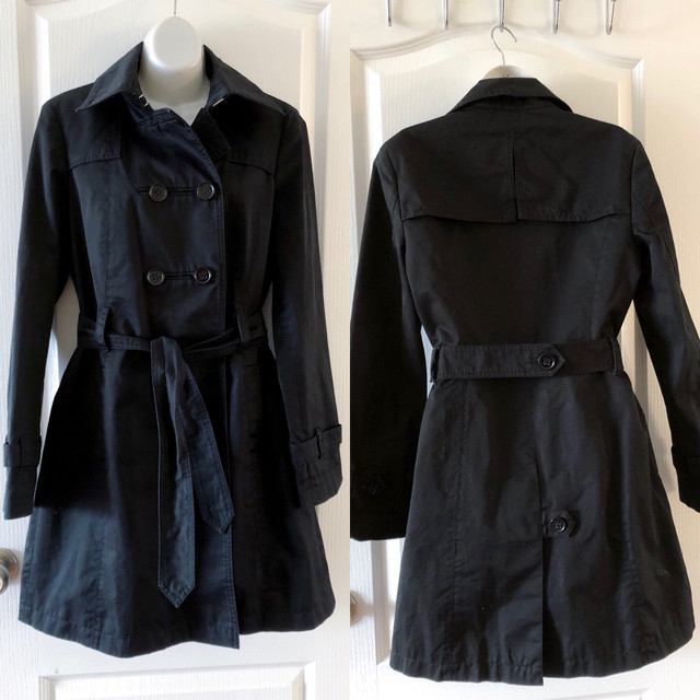 Women’s size 6 black trench coat from Esprit - excellent conditi in Women's - Tops & Outerwear in City of Halifax