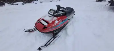 Sled has new pistons fuel pump bogie wheel bearings new drive shaft bearing head light works no pape...