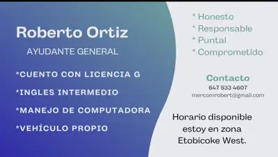 Busco trabajo ayudante general, View more