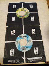 Vinyl Records 45 RPM ZZ Top Classic Rock HTF Lot of 2 Near Mint