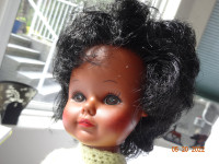 Doll, brown skin girl, 16 inch,by Reliable,Canada, Black Gloria