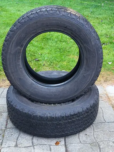 2x pneus goodyear wrangler Kevlar lt245/70R17, 10 plie, 4 saisons et homologuer pour hiver lt .Prèsq...