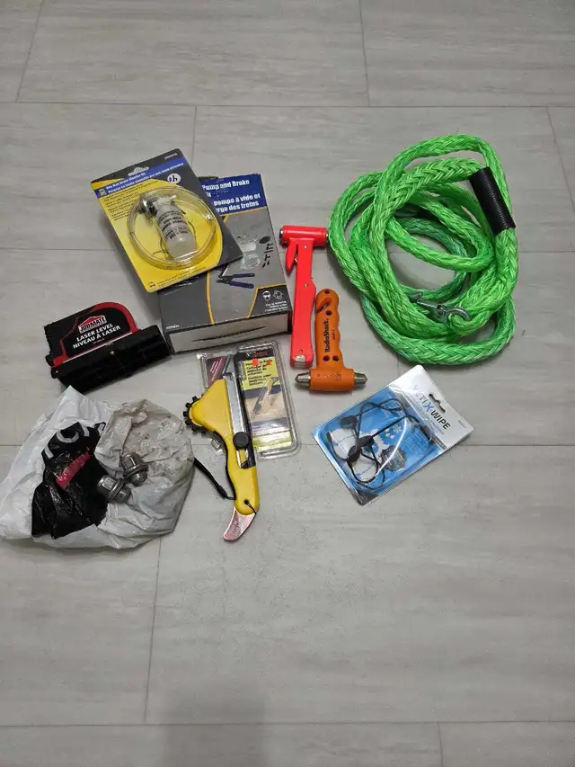 various tools and car parts