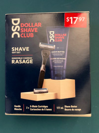 Dollar Shave Club gift set: handle, razor cartridges, & butter