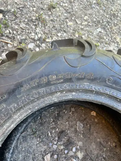 I am selling a set of used ATV tires, sized AT28x9-14 and AT28x11-14. These tires have seen some act...