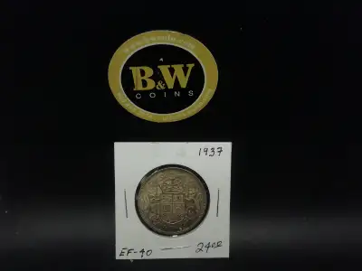 1937 Canada 50 cents EF-40 Silver coin!!!!, View more