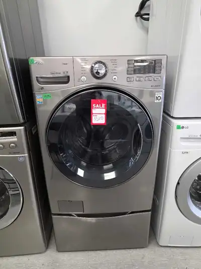 LG 27" TurboWash Steam Washer + Pedestal Graphite – $510, View more