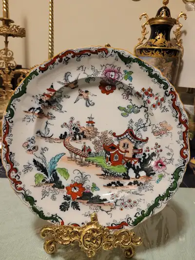 1886 Ashworth Bros Hanley 10” Antique Ironstone Plate – Chinoise, View more