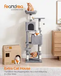 Feandrea Cat Tree, 61-Inch Cat Tower for Indoor Cats