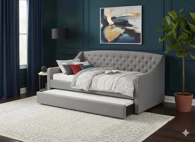HOT DEAL! Brand New IF-308 Velvet Trundle Bed–Single Over Single in Beds & Mattresses in Oakville / Halton Region - Image 2