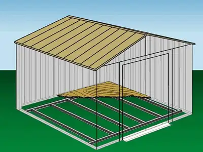 Model: FB1014A This floor frame kit by Arrow® is compatible with sliding door shed sizes 10 x 11 ft....