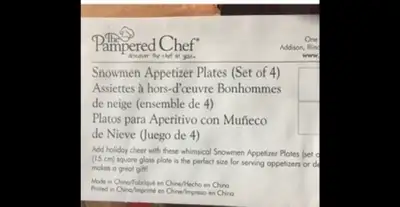 Pampered Chef snowman plates and platter, View more