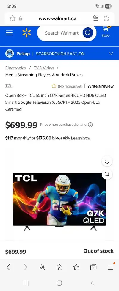 2025 TCL 65 inch Q7K 4K UHD HDR QLED Smart Google Television, View more