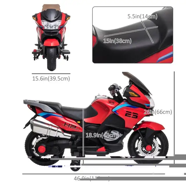 Large 12V Kids Motorcycle for upto 66lbs in Toys & Games in Markham / York Region - Image 3