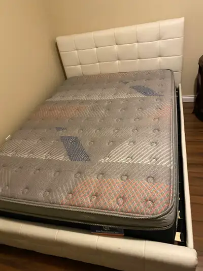 Serta perfect sleeper mattress/bedframe like new!, View more