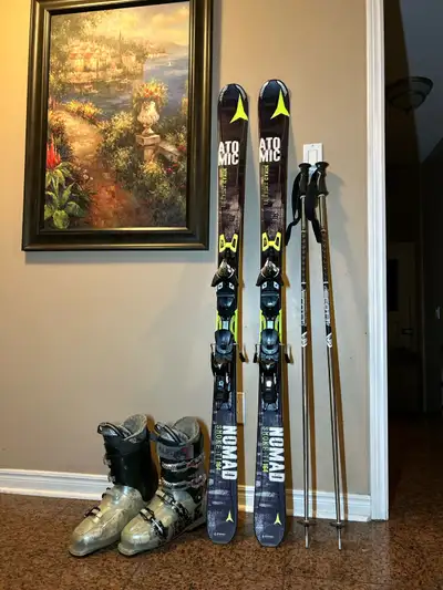 164 Atomic All Mount in Rocker ski like new. With boots , View more