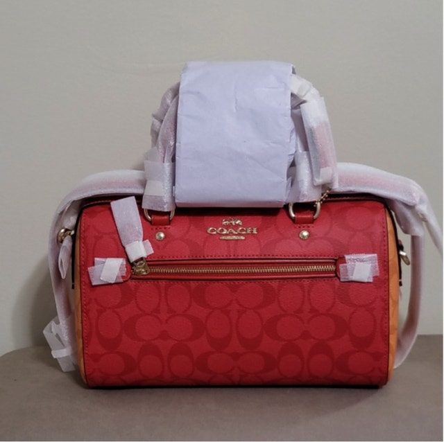 Coach Rowan Satchel in Blocked Signature Canvas Women's Bags