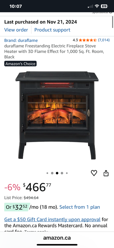 Duraflame Freestanding Electric Fireplace Stove Heater, View more