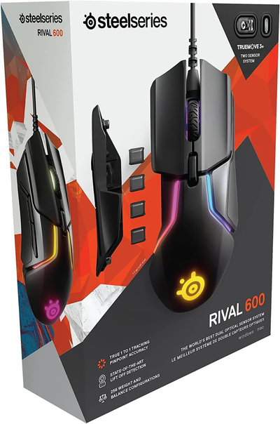 SteelSeries Rival 600 - Gaming Mouse - 12,000 CPI TrueMove3+ Dua, View more