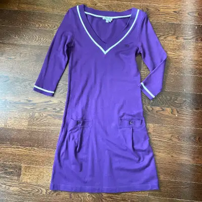 Lacoste Purple 3/4 Sleeve Jersey Dress w/ pockets-Size 34(Small), View more