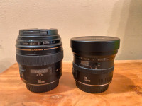 Canon EF 15mm f/2.8 Fisheye Lens and 85mm f1/1.8 portrait lens